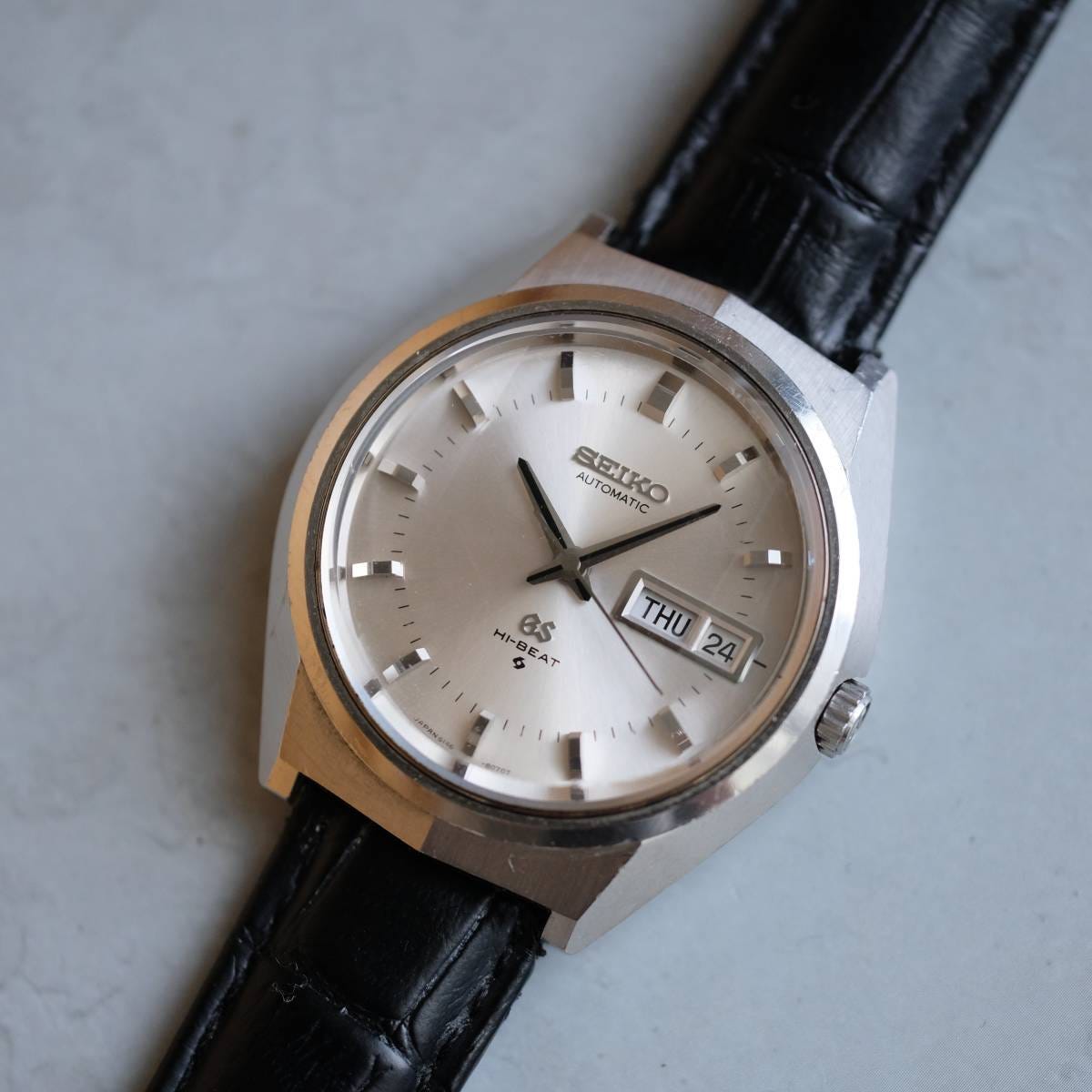 希少 美品 GRAND SEIKO 61GS セイコー グランドセイコー 3面カットガラス 6146-8050 自動巻 デイデイト アンティーク時計 