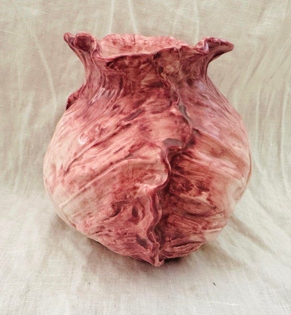 Vintage Fitz & Floyd Pink Cabbage Vase, perfect to mix and match with other cabbage collections. I have many other cabbage...