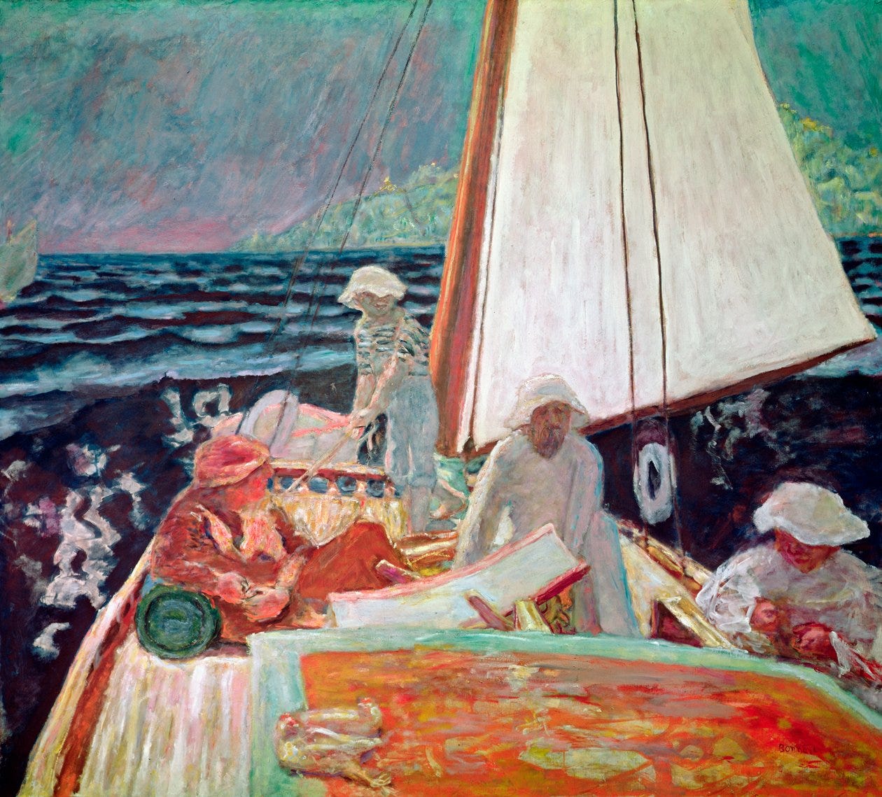 Signac and his Friends Sailing by Pierre Bonnard