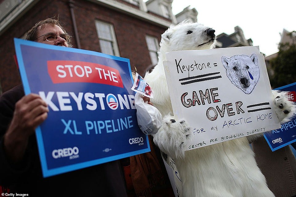 AMERICA: The Keystone pipeline has drawn activists from all across the country, seen protesting in 2013