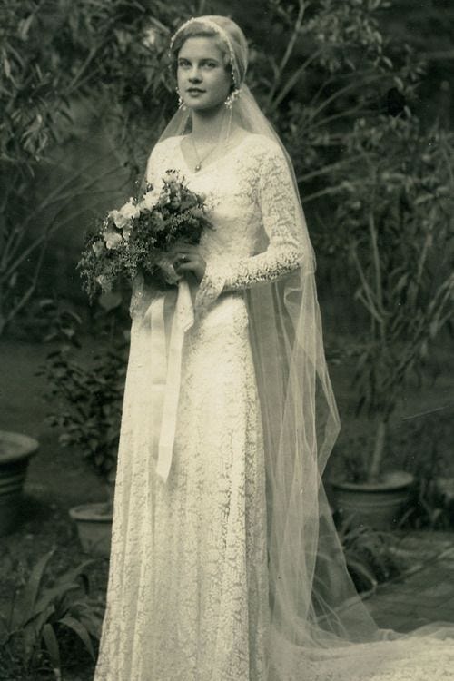 white christmas dresses 1930s crepe back satin wedding gown – Devore Vintage main image 1