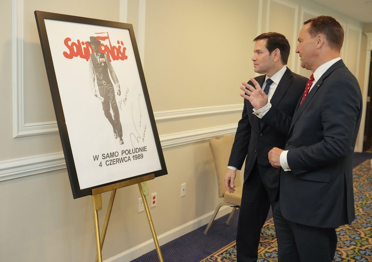  Secretary Marco Rubio meets with Polish Foreign Minister Radosław Sikorski at the Biltmore Hotel in Miami, Florida, September 2, 2025. (Official State Department photo by Freddie Everett)