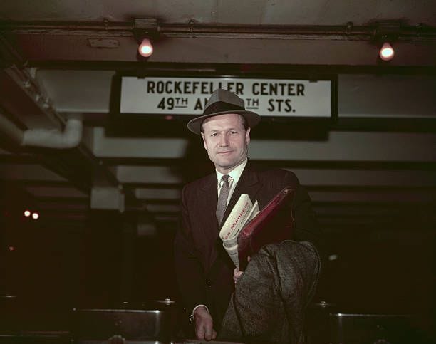 Nelson Rockefeller GoingThrough Turnstile