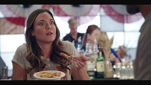 Crazy looking woman on Walker eating chili. Crazy looking woman on Walker eating chili.