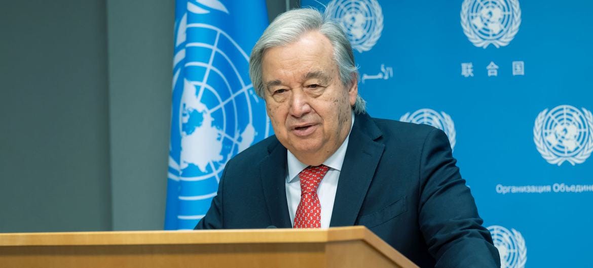 UN Secretary-General António Guterres. UN Secretary-General António Guterres.