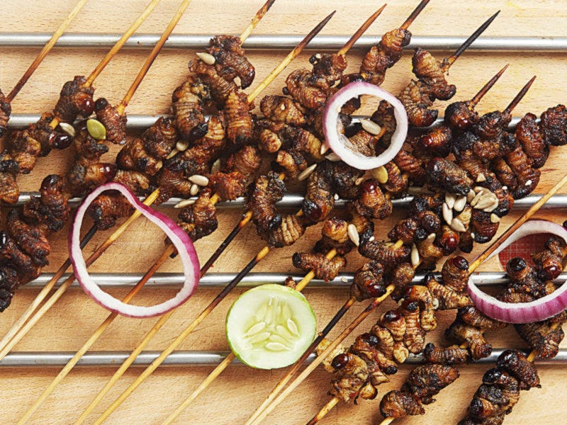 According to Soor, insect larvae is a direct substitute for meat and fish. According to Soor, insect larvae is a direct substitute for meat and fish.
