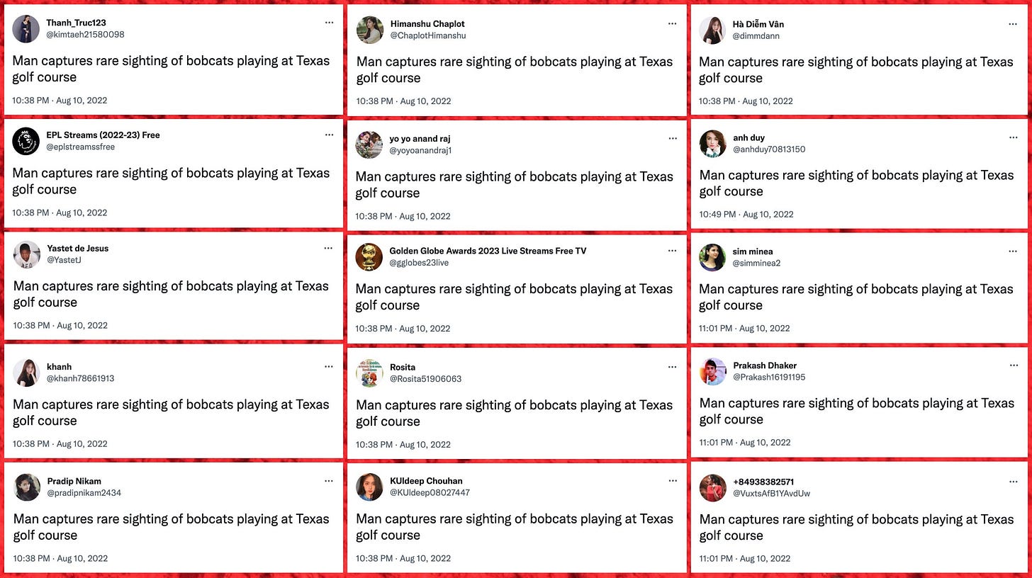 collage of identical tweets