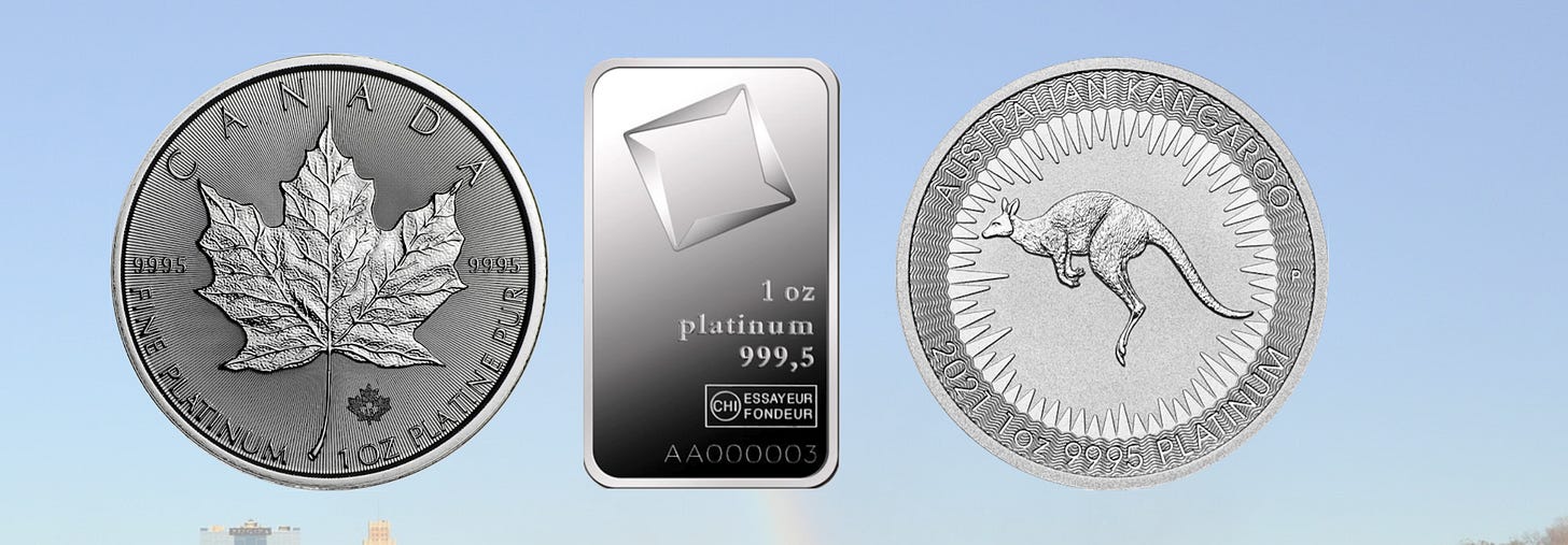 Nouveautés : les produits en platine | Achat Or et Argent