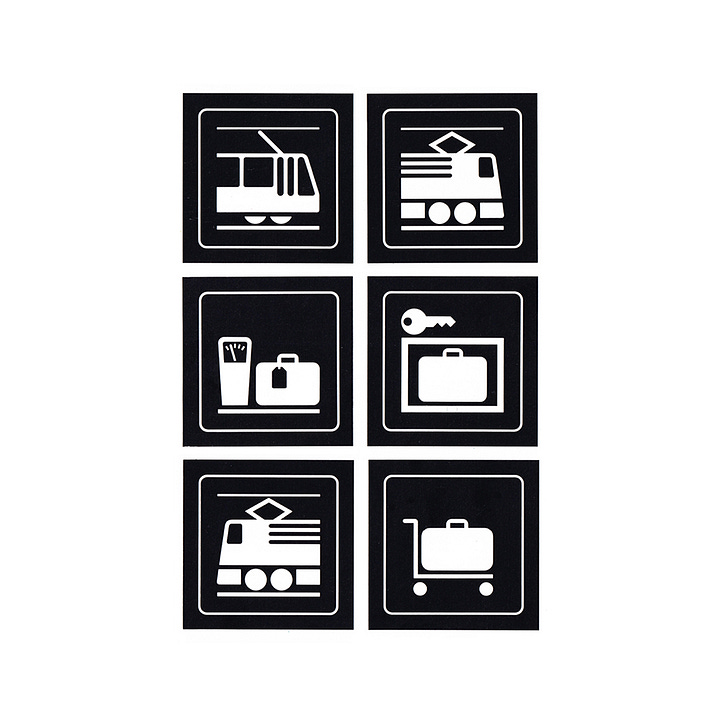 Swiss Federal Railways logo and wayfinding