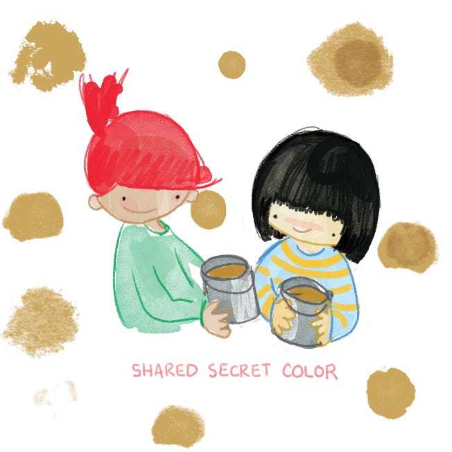 Ruby and Julia celebrate — they've both arrived at the same shared secret color