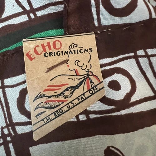 Vintage Echo USA 100% Silk Scarf Deco Americana - Picture 2 of 7 Vintage Echo USA 100% Silk Scarf Deco Americana - Picture 2 of 7