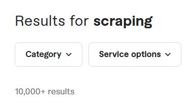 Scraping jobs on Fiverr
