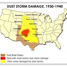 States affected by severe dust storm “Dust Bowl” that ...