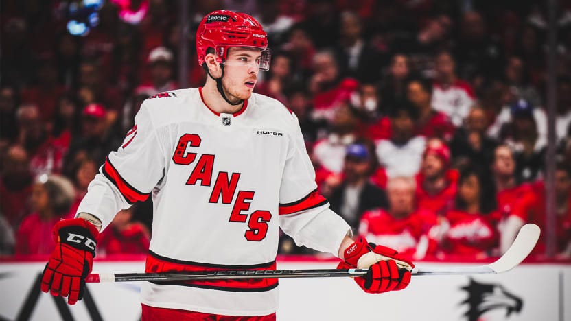Nikishin watches the play in his Canes debut
