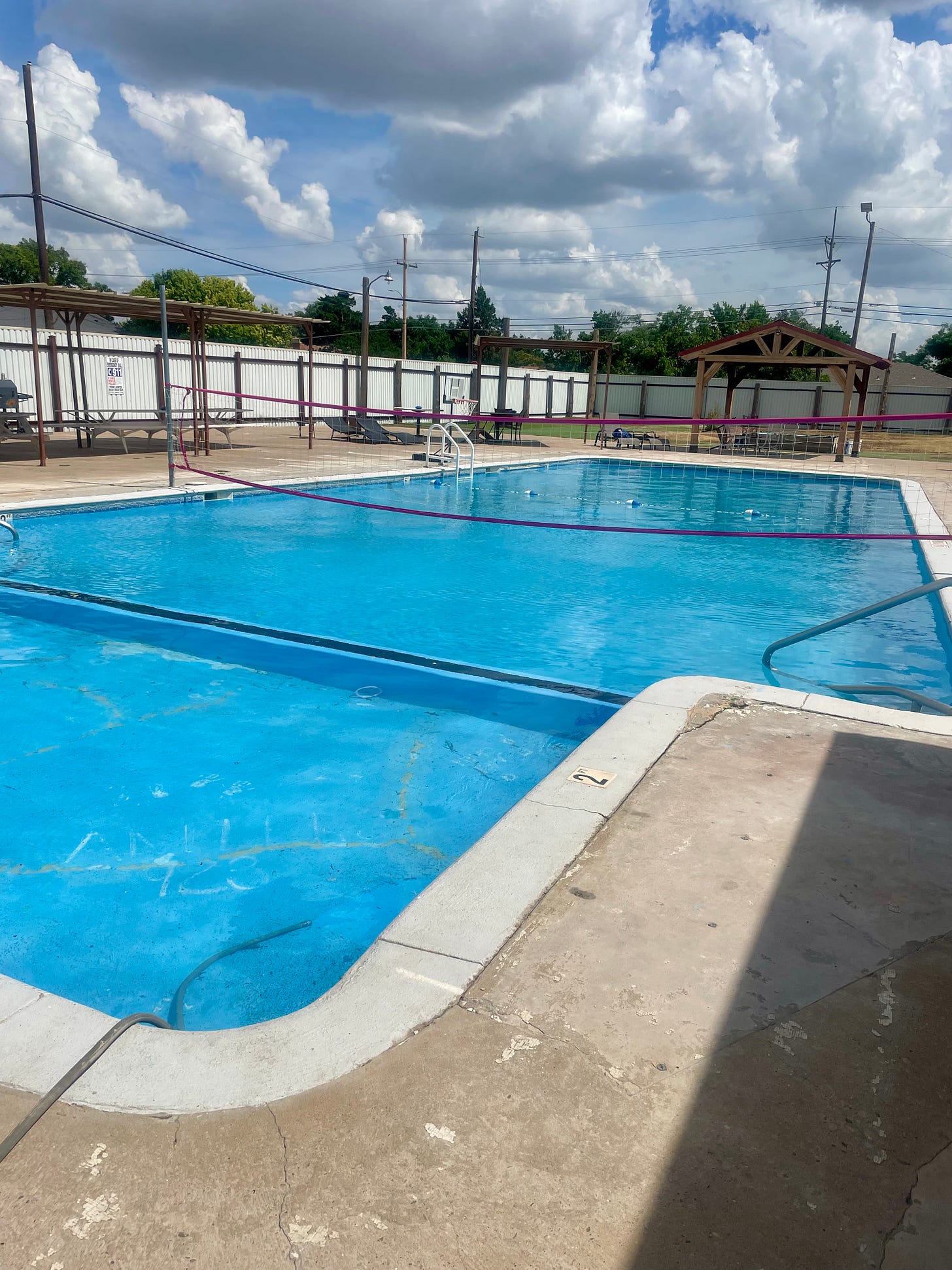 Photo of The lodge’s enormous pool.
