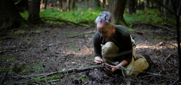 Laura Chávez Silverman in the woods