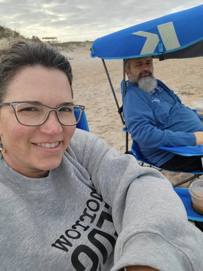 Amy and Randy on the beach.