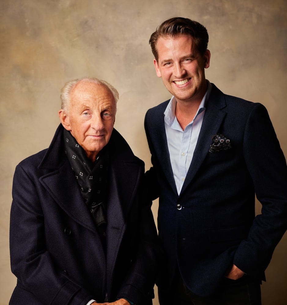 William Costello with his father, Irish designer Paul William Costello with his father, Irish designer Paul