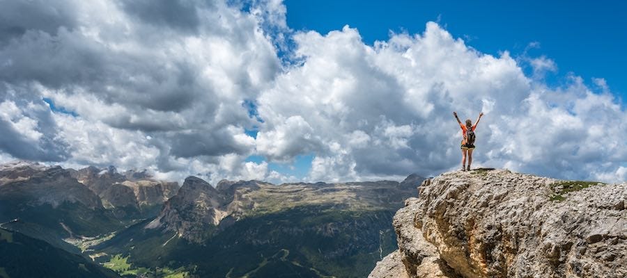 Hiker on mountain top Hiker on mountain top