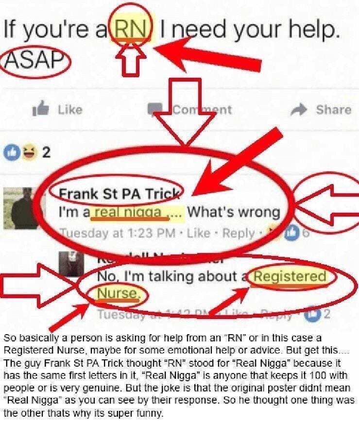 the joke is that he means registered nurse : r/comedyheaven