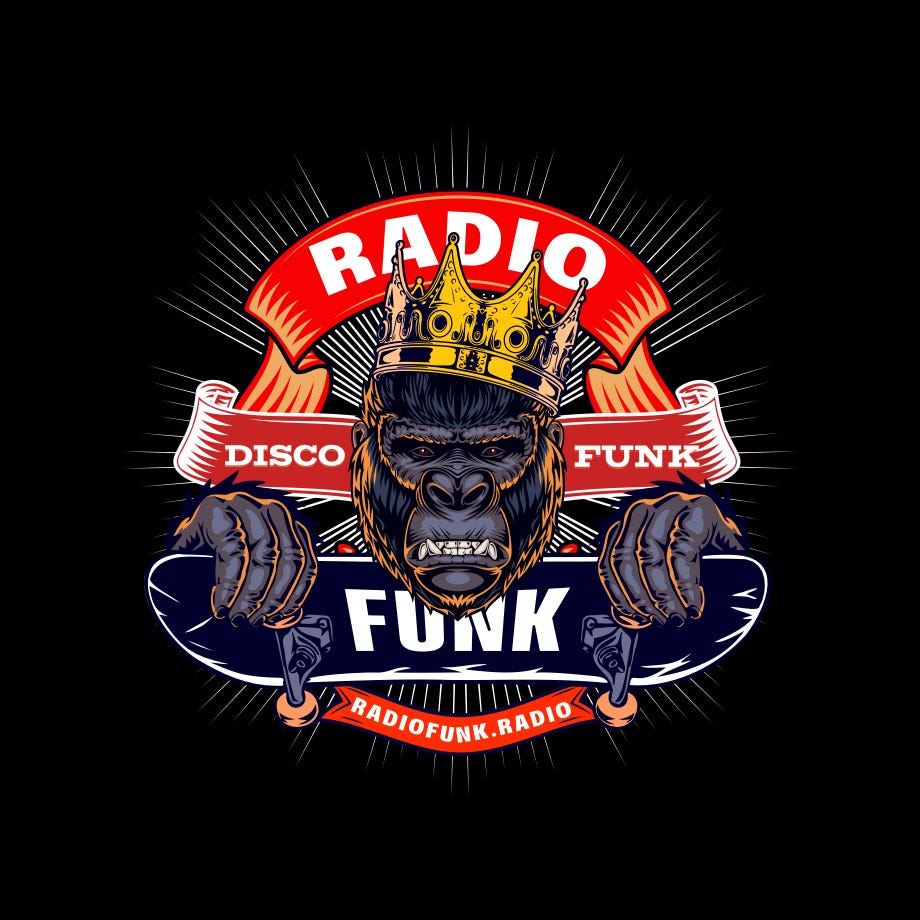 gorille radio funk Animal Badge Design Kit Template 4 la Webradio Disco Funk radio funk
