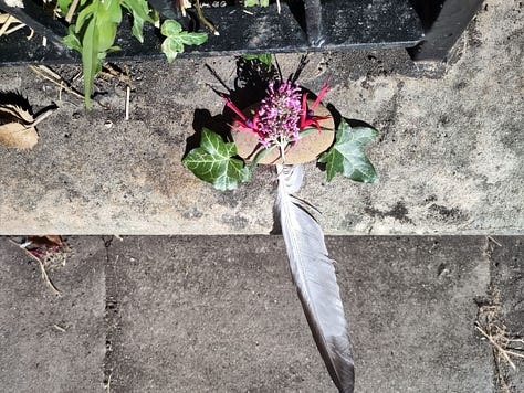 Garden gate with vines, personal mandala offering to a place I hold dear in my heart, and an invitation to answer a call