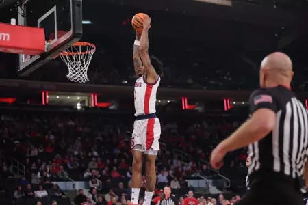 Dillon Mitchell was a force for the Red Storm, recording 14 points and a season-high 13 rebounds, including five on the offensive glass. Dillon Mitchell was a force for the Red Storm, recording 14 points and a season-high 13 rebounds, including five on the offensive glass.