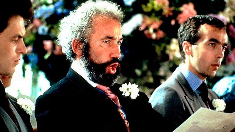 Simon Callow as Gareth and John Hannah as Matthew in Four Weddings and a Funeral