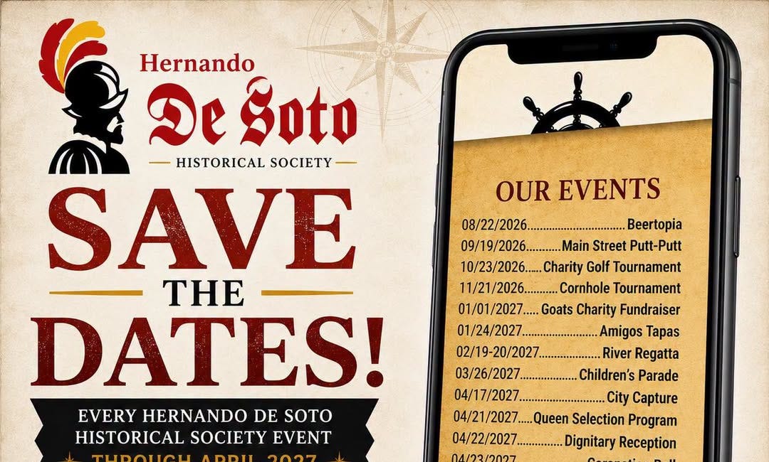 Hernando De Soto Historical Society Unveils Full Calendar of Events Through 2027 Festival