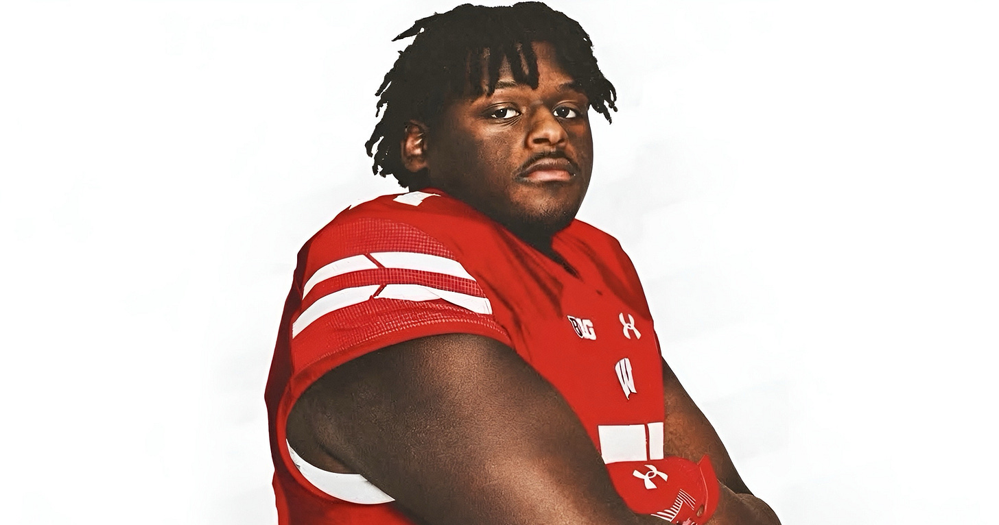 Wisconsin Badgers transfer OL PJ Wilkins. Wisconsin Badgers transfer OL PJ Wilkins.