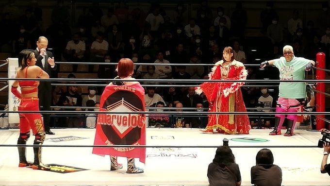 keem. on Twitter: "5.23.2023 Mika Iwata &amp; Mio Momono v. Sareee &amp; Aja  Kong Hana Kimura Memorial Show: pinx! Rating: Great  https://t.co/f0Suo5oBVb" / Twitter