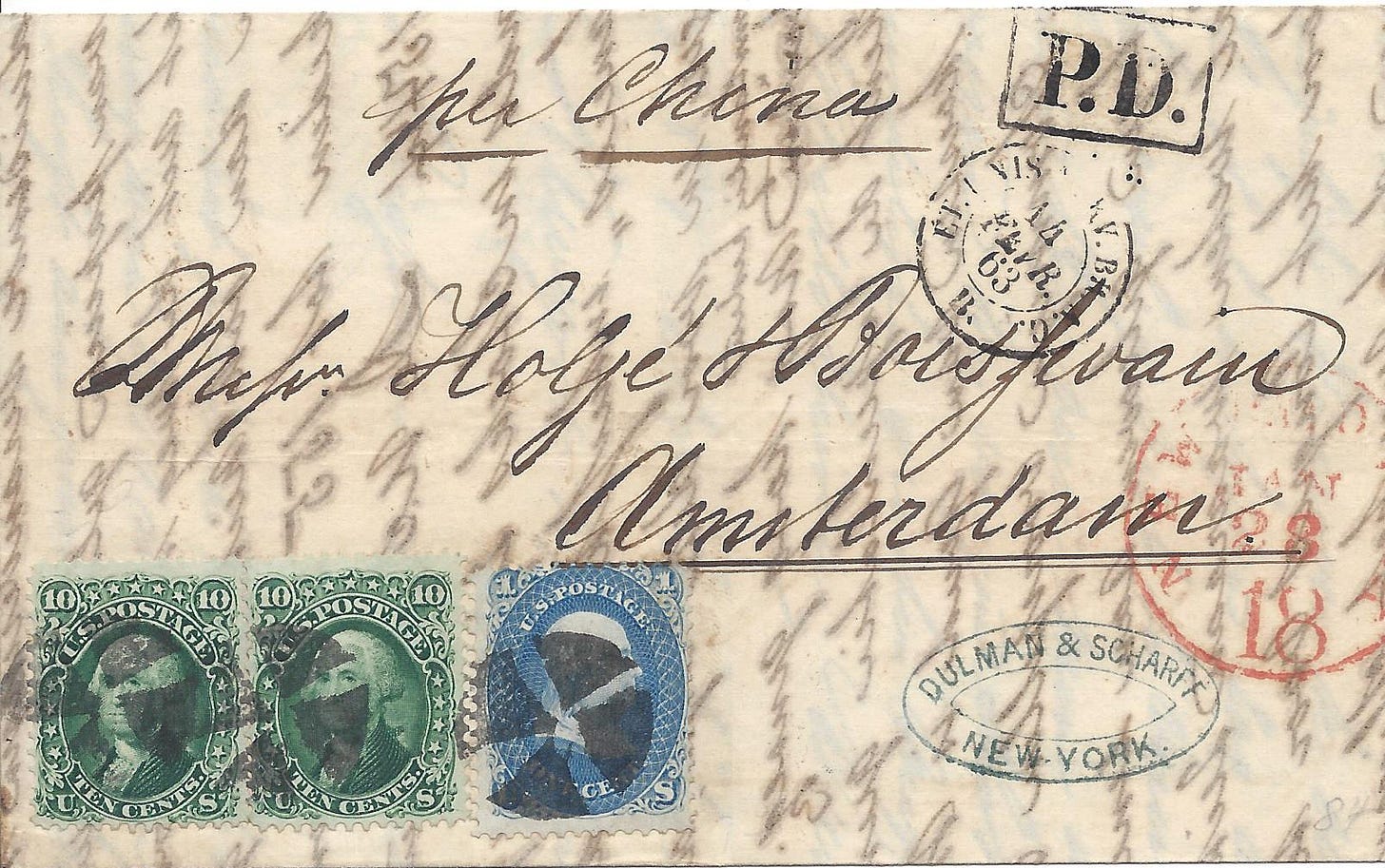 1863 folded letter