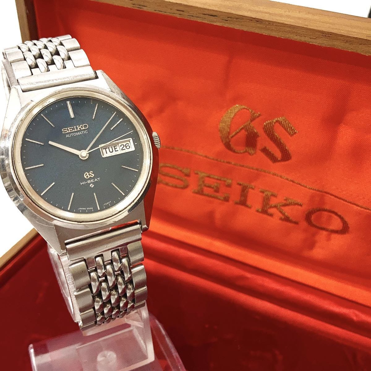 稼働品 GRAND SEIKO HI-BEAT 5646-7010 56GS グランドセイコー ハイビート メンズ 自動巻き 腕時計 木箱付き alp梅0803