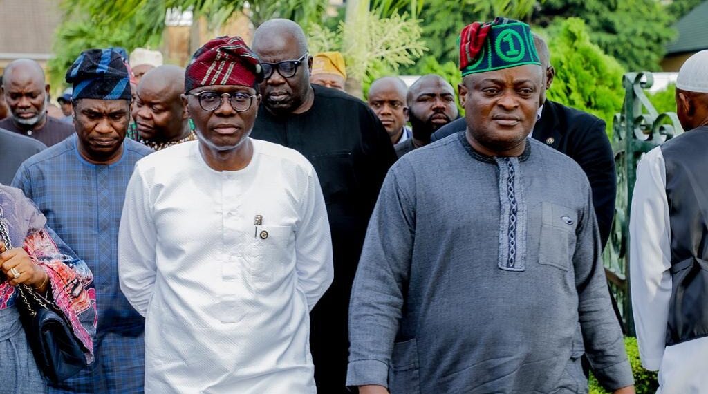 Governor Sanwo-Olu of Lagos state and Speaker of the Lagos state house of Assembly Mudashiru Obasa.