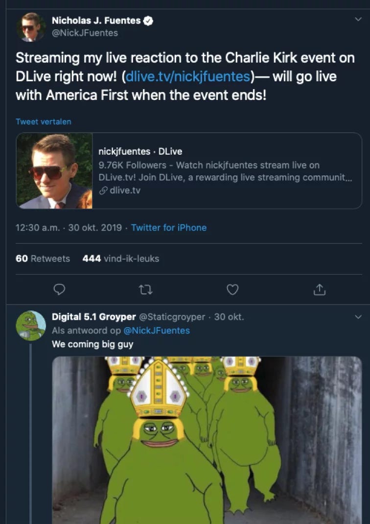 Charlie Kirk 's Culture War Tour and the Groyper trolls