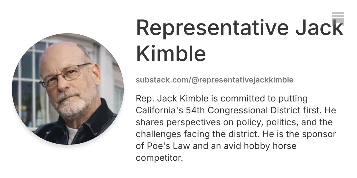 Representative Jack Kimble | Substack