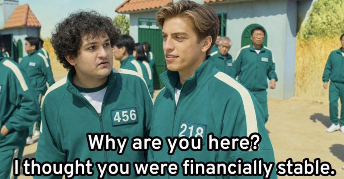 Corgi4Joy on X: "Leopold &amp; Sam Bankman-Fried in the new season of Squid  Game $IREN $BE $APLD $KEEL $TE $SPY $QQQ https://t.co/nK8RFoUnQ0" / X