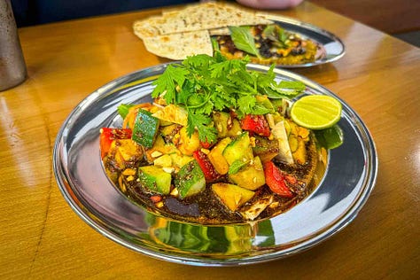 Al Naqa Lao Kebab House's usual menu with the Major Flaves Green Apple Salad and the Coconut Hummus and Chicken Tikka Satay