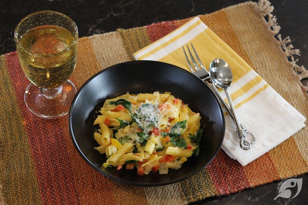 Step 6 - To serve, divide into bowls and sprinkle with freshly grated parmesan cheese! Step 6 - To serve, divide into bowls and sprinkle with freshly grated parmesan cheese!
