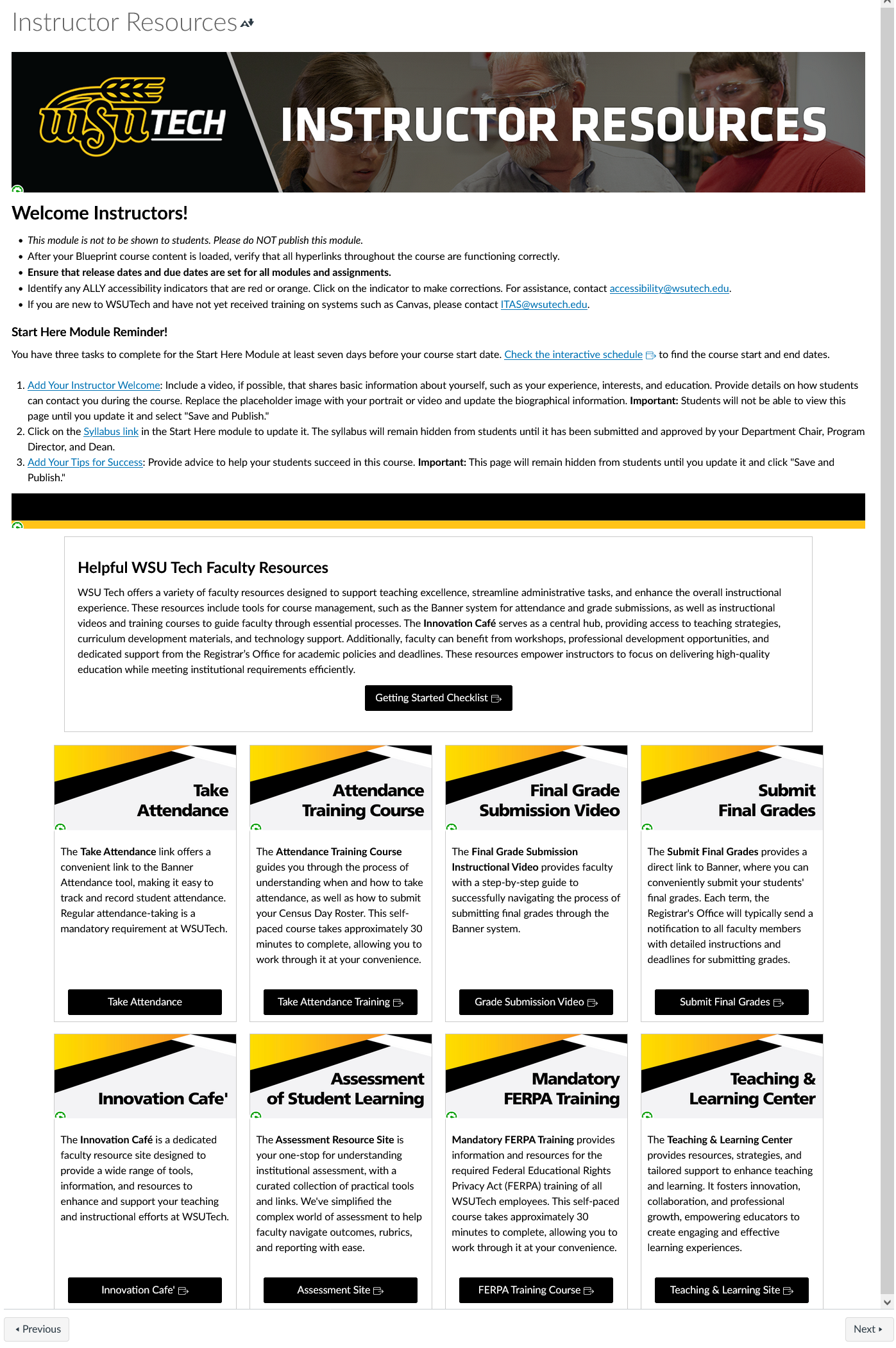 Instructor Start Here screencapture