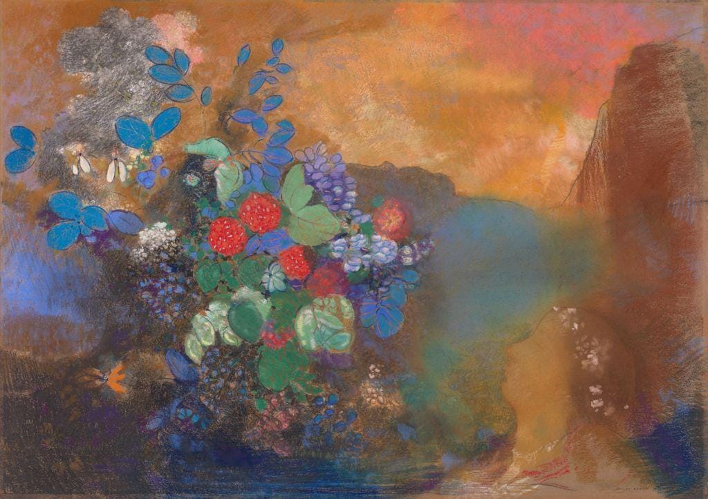 Odilon Redon — Ophélie au milieu des fleurs (1905) Odilon Redon — Ophélie au milieu des fleurs (1905)