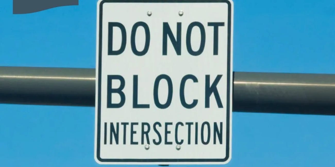 Do Not Block Intersections, Manatee County Reminds Drivers