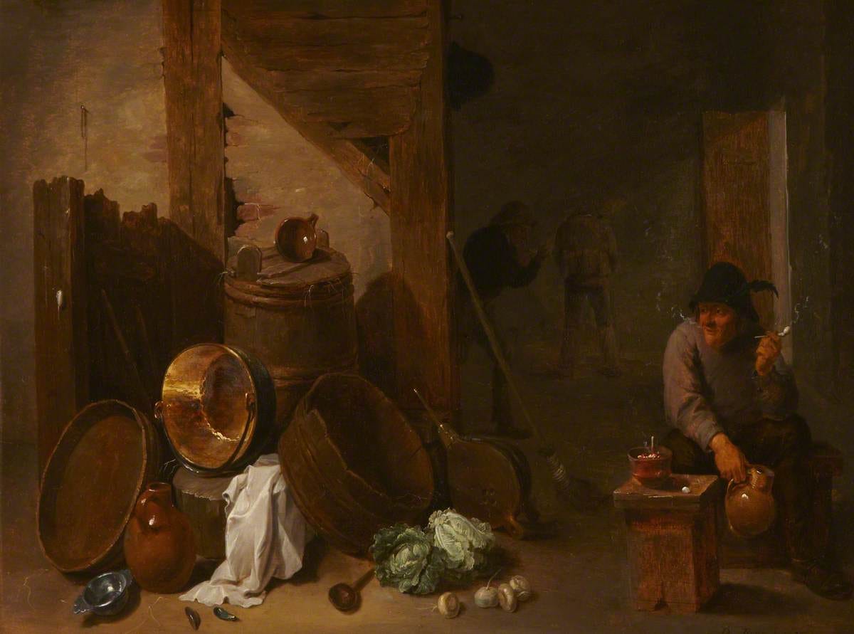 Flemish kitchen with game