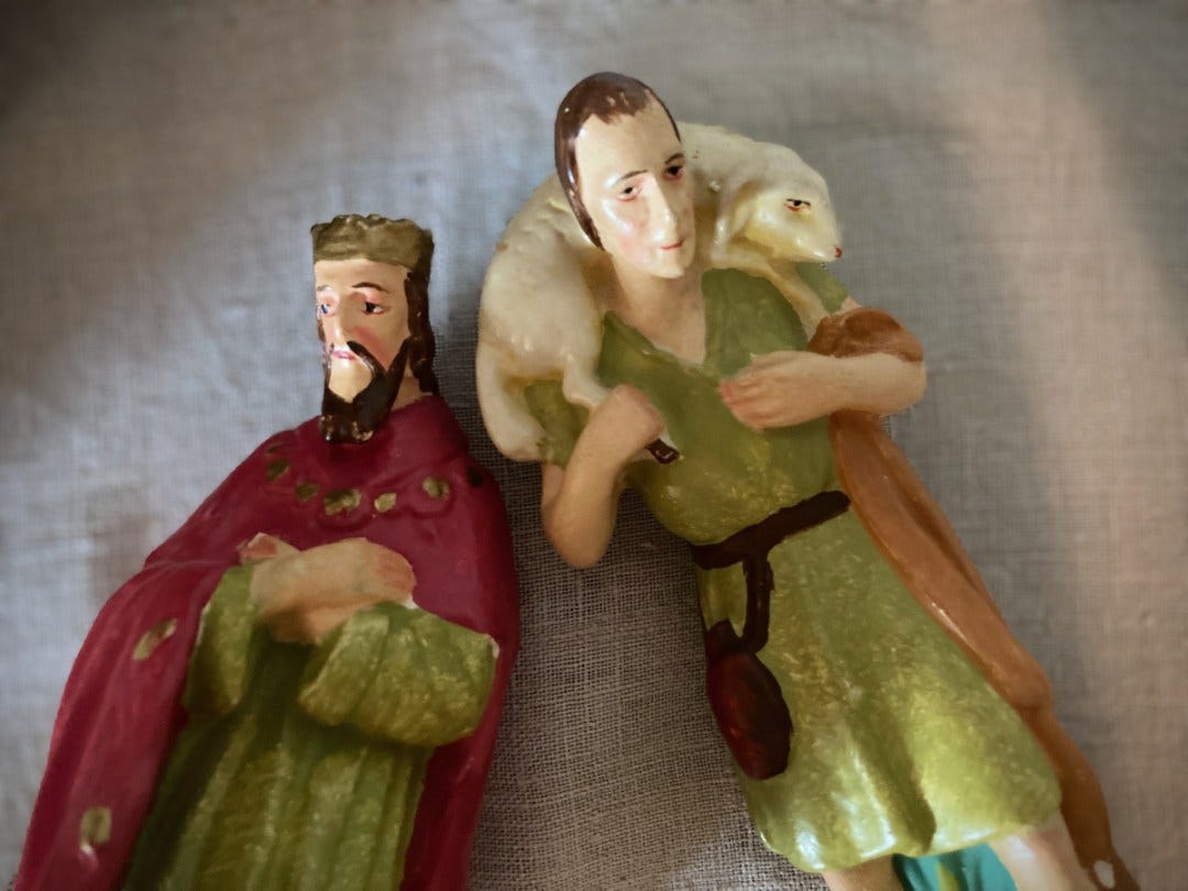 shepherd-king King and shepherd figurines