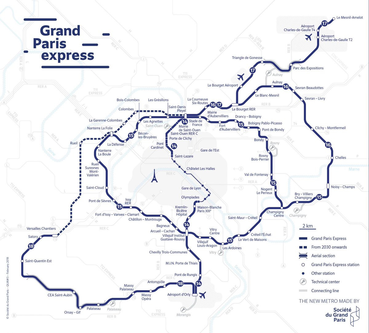 Transit map showing