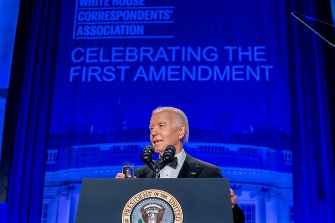 President Biden delivers remarks at the White House Correspondents Dinner.