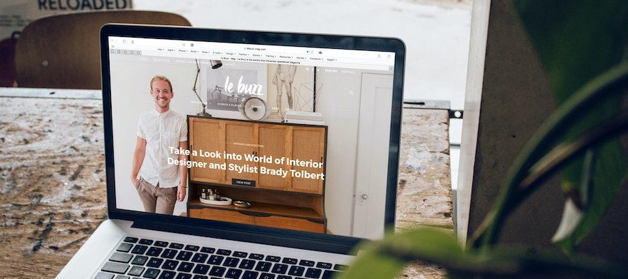 Viewing website on a laptop
