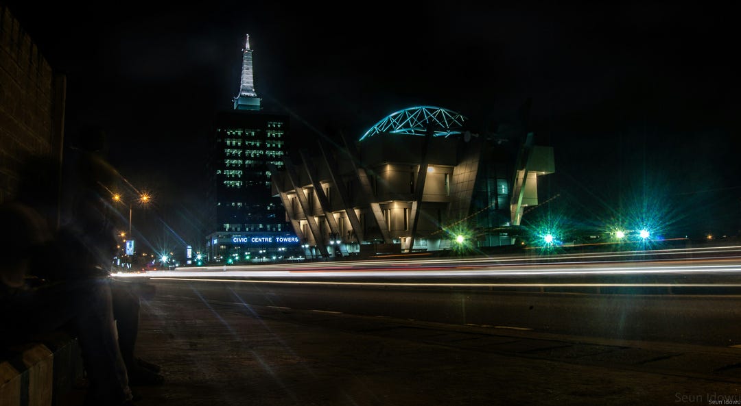 A Nigerina city at night