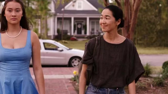 Black Crane Box Top worn by Laurel (Jackie Chung) as seen in The Summer I  Turned Pretty (S02E08) | Spotern