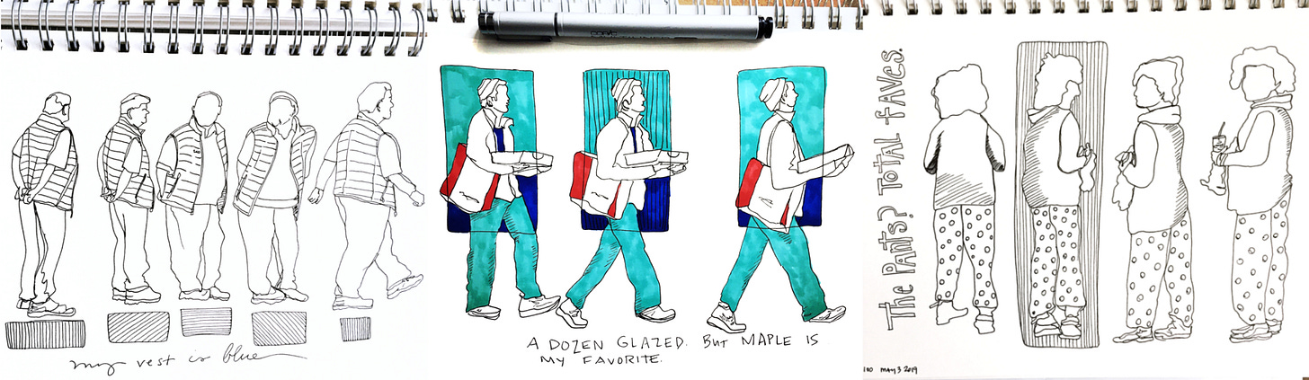 Contour drawings from previous series Contour drawings from previous series